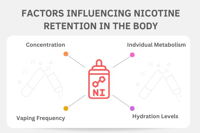 factors influencing how much nicotine stays in body
